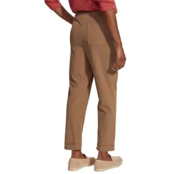 Women's Varley Everyly Turnup Taper Taupe Stone stretch twill Pants sz medium - Picture 2 of 10